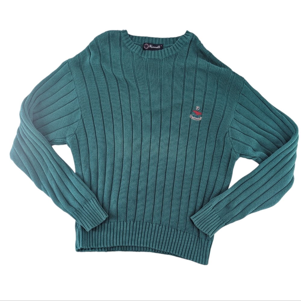 Vintage Façonnable Façonnable Green Knit Sweater Size Medium